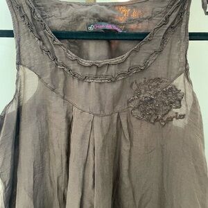 Elegant Brown Sleeveless Dress